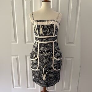 Tracy Reese New York Anthropologie Black & White Cocktail Dress Sz 8